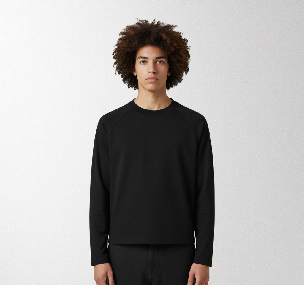 Blank Cropped Tee Full sleves Black