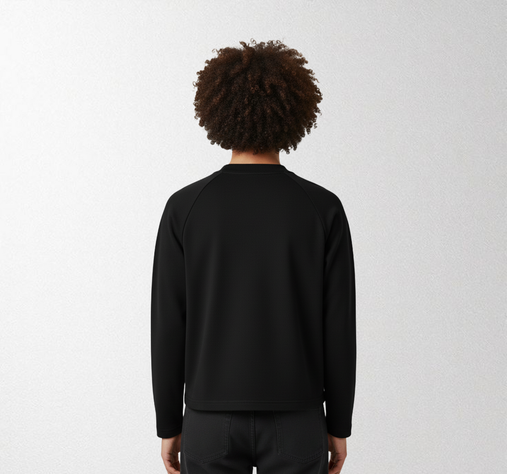 Blank Cropped Tee Full sleves Black