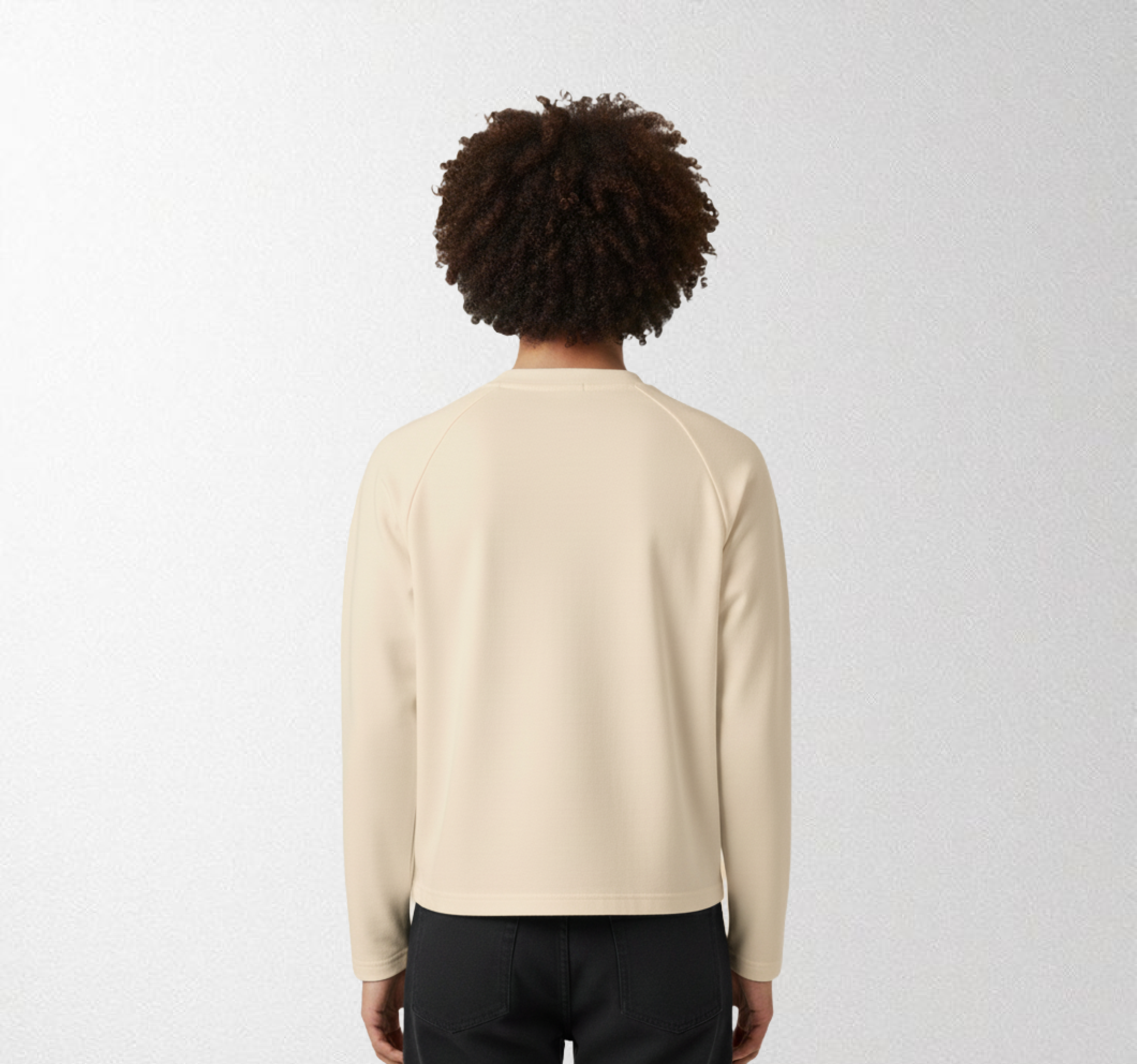 Blank Cropped Tee Full sleves Cream