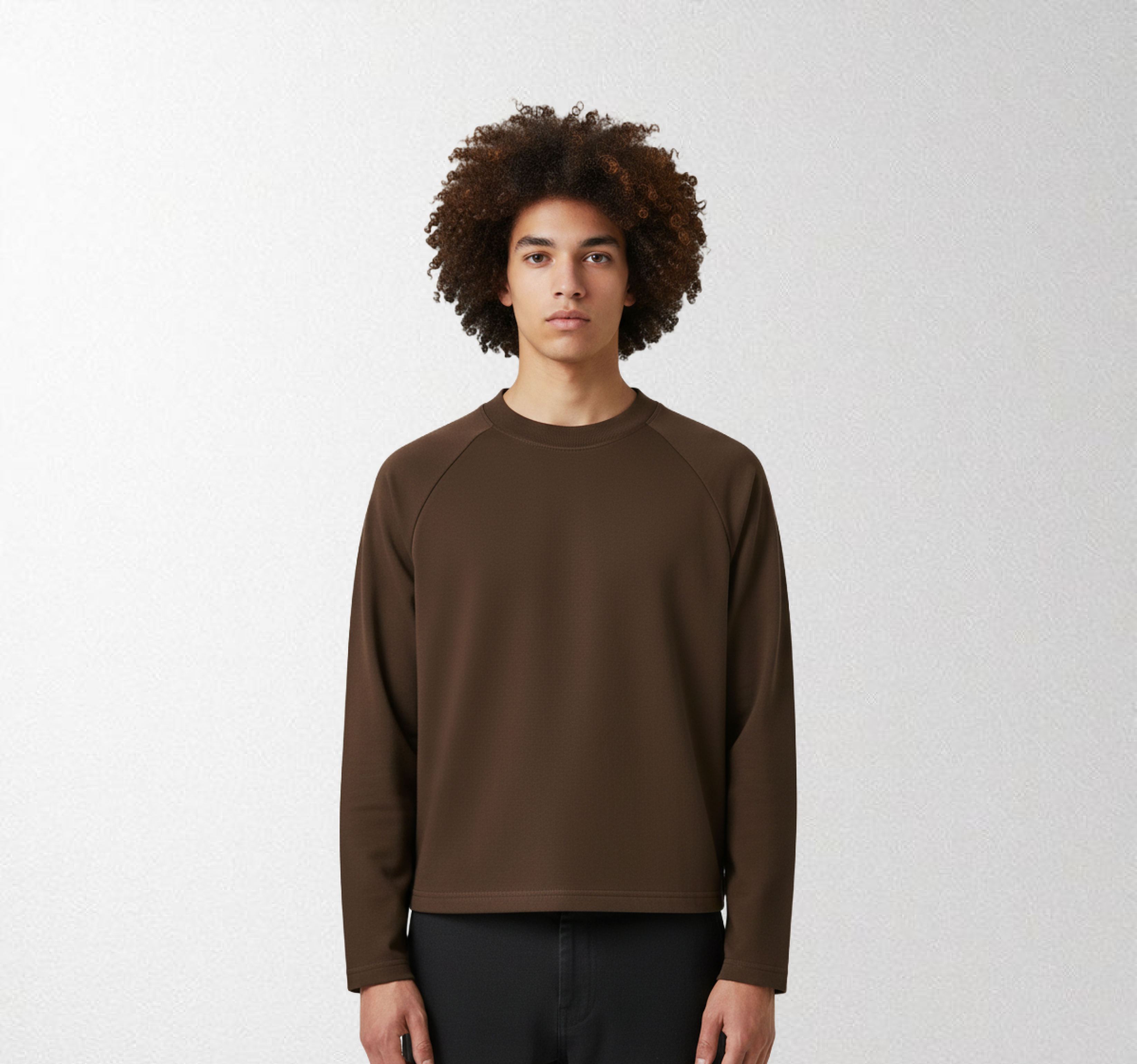 Blank Cropped Tee Full sleves Brown