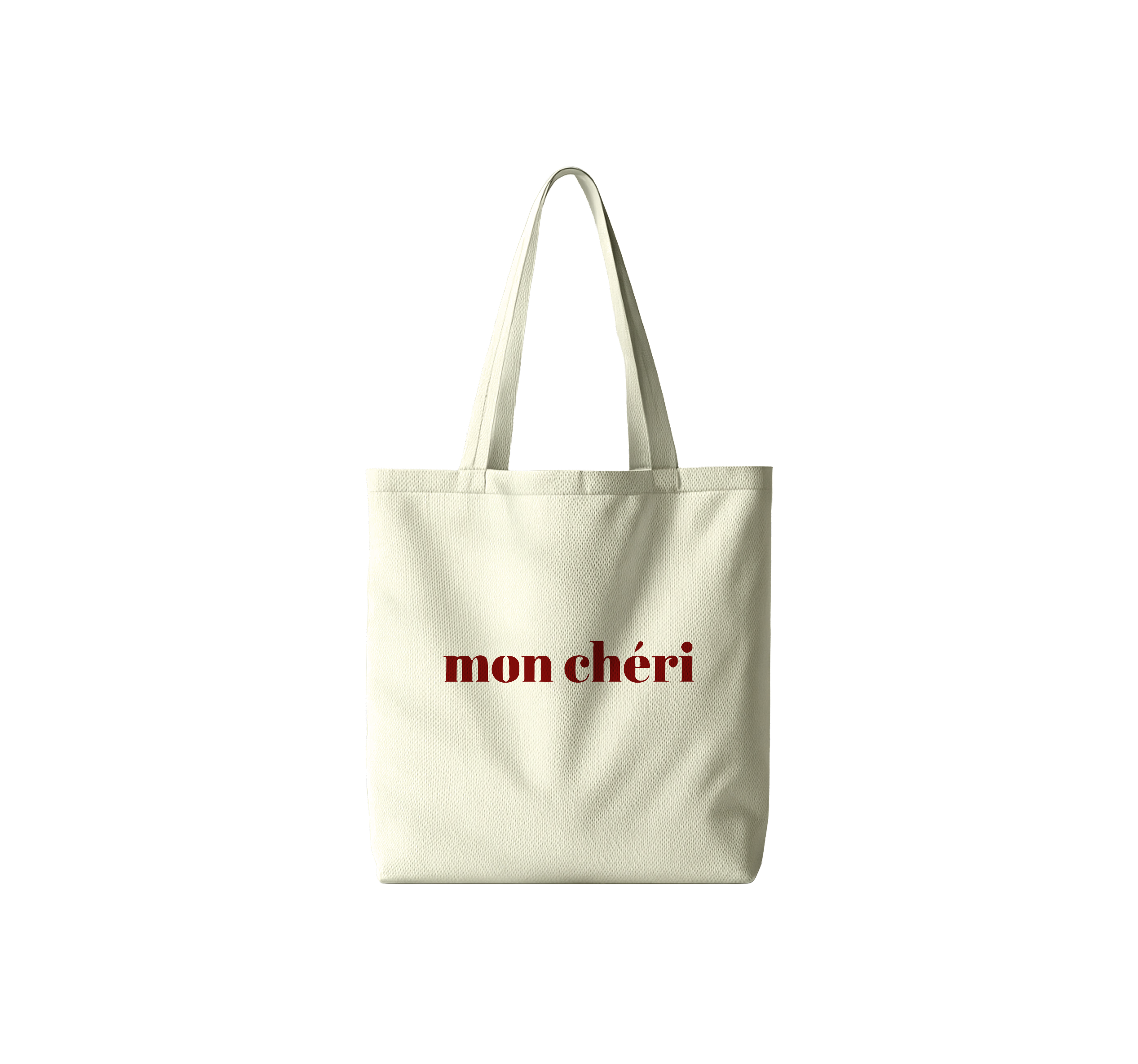 Mon cherie Typography Tote Bag