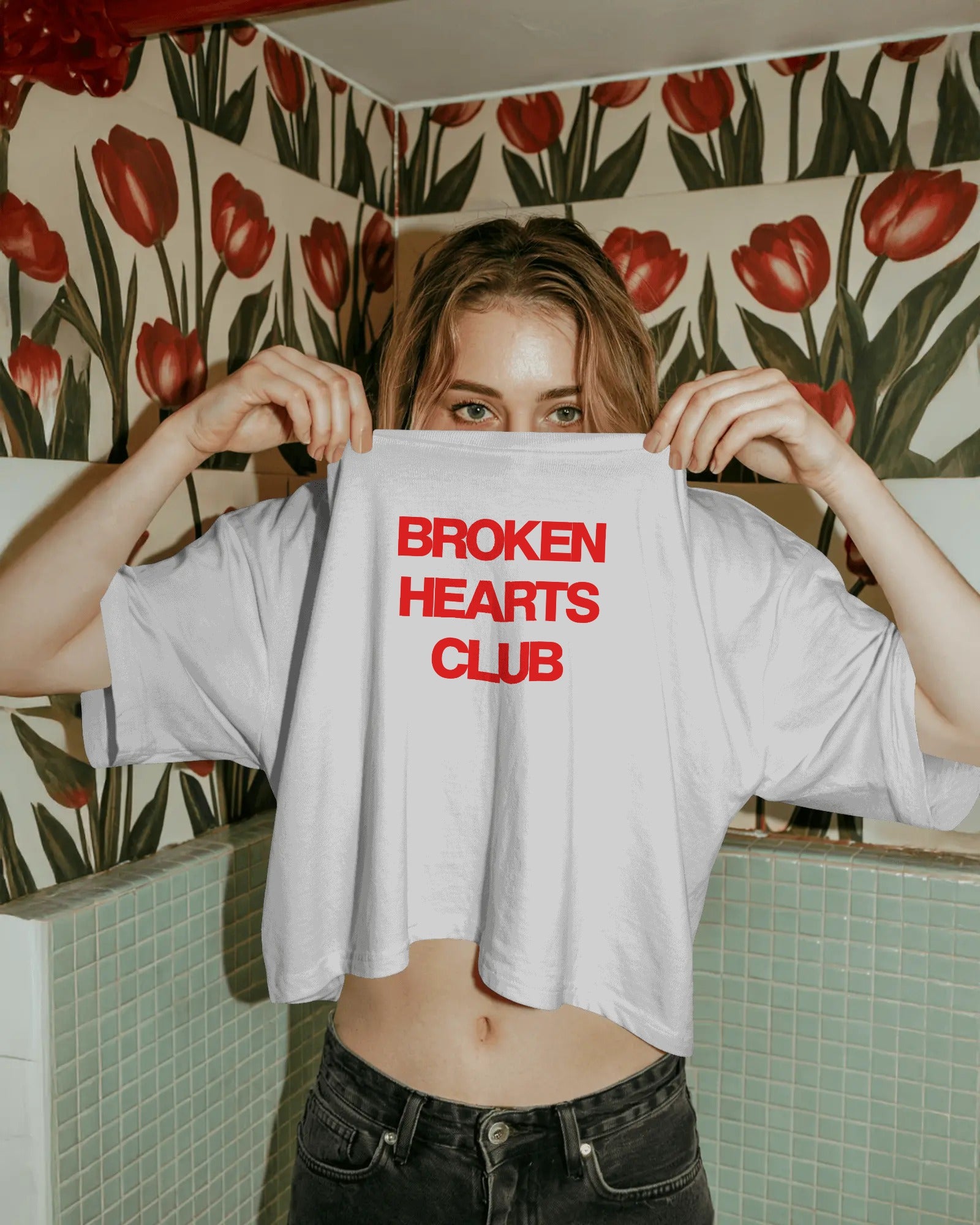 Broken Heart Club Crop-top t-shirt