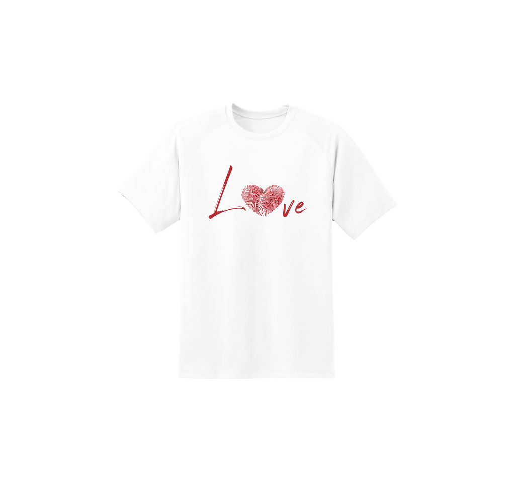 Love Fingerprint Round Neck T-Shirt