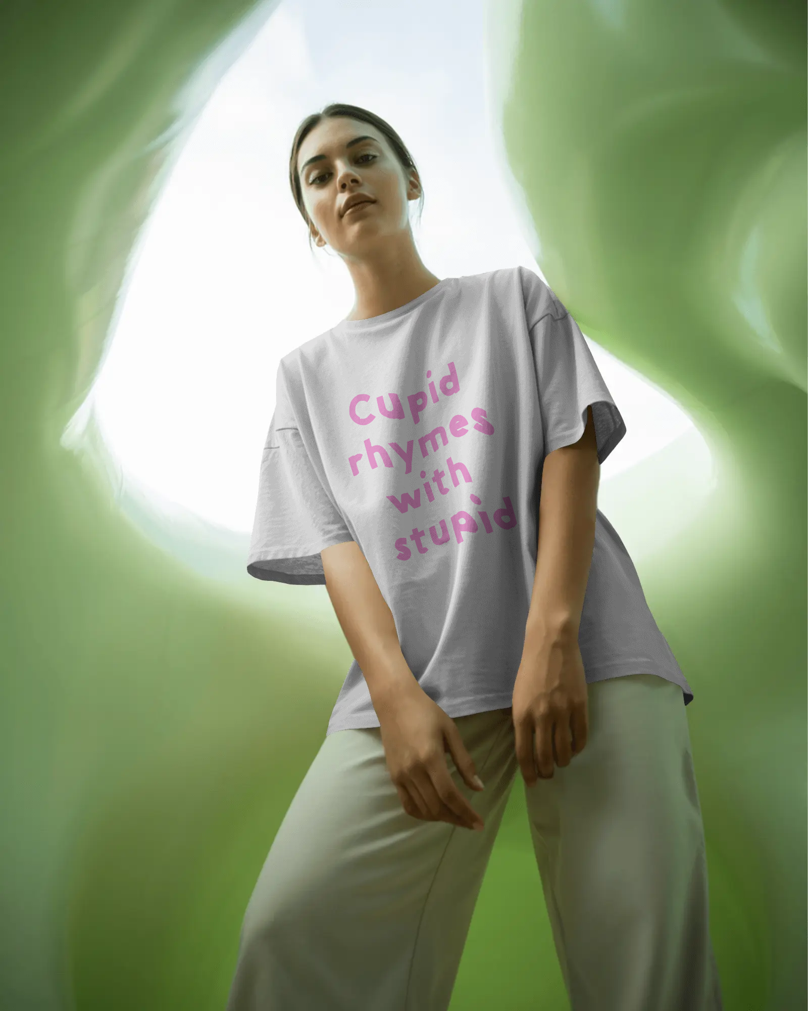 Cupid Rhymes with Stupid Oversize Tee