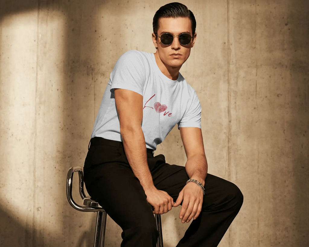 Love Fingerprint Round Neck T-Shirt