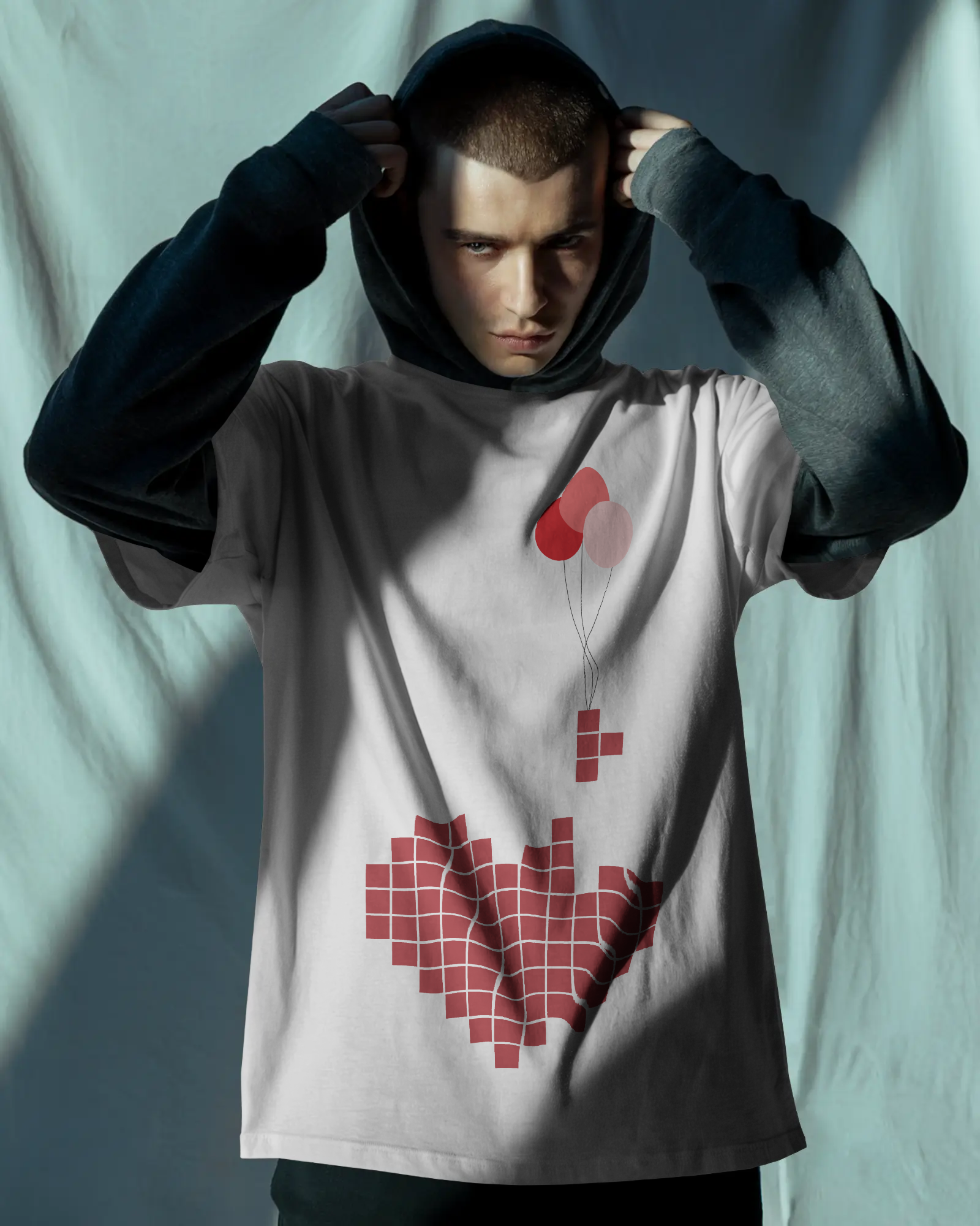 Heart Tetris Oversize Tee