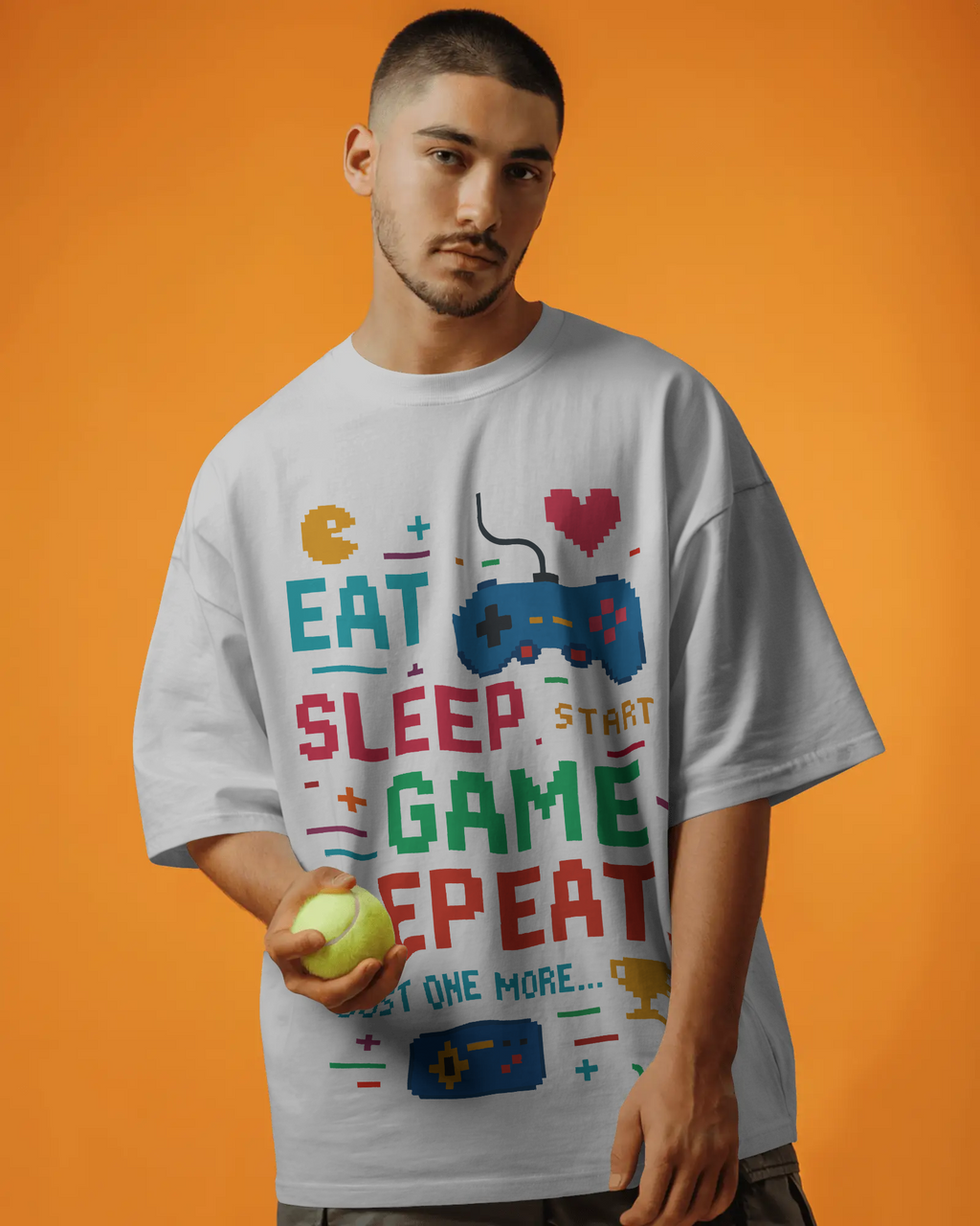 EAT. SLEEP. GAME. REPEAT. Oversized Tee